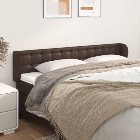 Brown synthetic leather headboard 183x23x78/88 cm by , Headboards and footboards - Ref: Foro24-3117249, Price: 77,99 €, Disco...