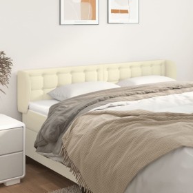 Cream synthetic leather headboard 203x23x78/88 cm by , Headboards and footboards - Ref: Foro24-3117254, Price: 77,99 €, Disco...