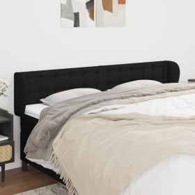 Black fabric headboard 203x23x78/88 cm by , Headboards and footboards - Ref: Foro24-3117602, Price: 79,99 €, Discount: %