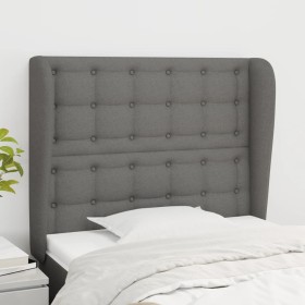 Headboard with dark gray fabric ears 83x23x118/128 cm by , Headboards and footboards - Ref: Foro24-3118365, Price: 79,24 €, D...