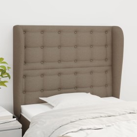 Cabecero con orejas de tela gris taupe 103x23x118/128 cm de , Cabeceros y pies de cama - Ref: Foro24-3118384, Precio: 84,60 €...