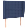 Cabecero con orejas de tela azul 103x23x118/128 cm de , Cabeceros y pies de cama - Ref: Foro24-3118386, Precio: 77,55 €, Desc...