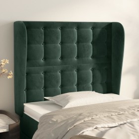 Headboard with dark green velvet ears 103x23x118/128cm by , Headboards and footboards - Ref: Foro24-3118435, Price: 83,68 €, ...