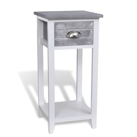 Gray and white 1-drawer bedside table by vidaXL, Nightstands - Ref: Foro24-242038, Price: 47,99 €, Discount: %