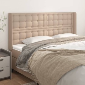 Headboard with ears cappuccino synthetic leather 203x16x118/128 cm by , Headboards and footboards - Ref: Foro24-3119693, Pric...