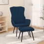 Relaxation armchair with blue velvet stool by , Armchairs - Ref: Foro24-3097677, Price: 144,55 €, Discount: %