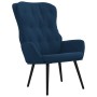 Relaxation armchair with blue velvet stool by , Armchairs - Ref: Foro24-3097677, Price: 143,99 €, Discount: %