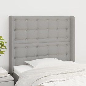 Headboard with light gray fabric ears 83x16x118/128 cm by , Headboards and footboards - Ref: Foro24-3119988, Price: 75,54 €, ...