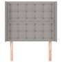 Headboard with light gray fabric ears 83x16x118/128 cm by , Headboards and footboards - Ref: Foro24-3119988, Price: 75,54 €, ...