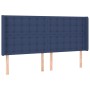 Cabecero con orejas de tela azul 163x16x118/128 cm de , Cabeceros y pies de cama - Ref: Foro24-3120026, Precio: 131,99 €, Des...