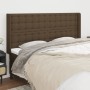 Headboard with dark brown fabric ears 203x16x118/128 cm by , Headboards and footboards - Ref: Foro24-3120039, Price: 146,60 €...