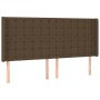 Headboard with dark brown fabric ears 203x16x118/128 cm by , Headboards and footboards - Ref: Foro24-3120039, Price: 146,60 €...