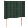 Headboard with dark green velvet ears 93x16x118/128 cm by , Headboards and footboards - Ref: Foro24-3120053, Price: 79,03 €, ...