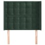 Headboard with dark green velvet ears 93x16x118/128 cm by , Headboards and footboards - Ref: Foro24-3120053, Price: 79,03 €, ...