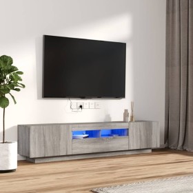 TV furniture set with LEDs 2 pieces Sonoma gray plywood by , TV Furniture - Ref: Foro24-3120168, Price: 110,93 €, Discount: %