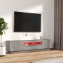 TV furniture set with LEDs 2 pieces Sonoma gray plywood by , TV Furniture - Ref: Foro24-3120168, Price: 108,66 €, Discount: %