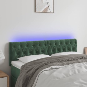 Dark green velvet LED headboard 144x7x78/88 cm by , Headboards and footboards - Ref: Foro24-3121999, Price: 78,99 €, Discount: %