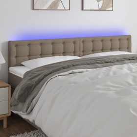 Cabecero con LED de tela gris taupe 160x5x78/88 cm de , Cabeceros y pies de cama - Ref: Foro24-3122056, Precio: 68,87 €, Desc...