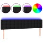 Black fabric headboard with LED 160x5x78/88 cm by , Headboards and footboards - Ref: Foro24-3122054, Price: 68,99 €, Discount: %