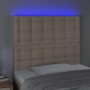 Headboard with LED lights cappuccino synthetic leather 90x5x118/128cm by , Headboards and footboards - Ref: Foro24-3122507, P...