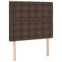 Headboard with LED lights brown synthetic leather 100x5x118/128 cm by , Headboards and footboards - Ref: Foro24-3122511, Pric...