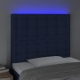 Cabecero con luces LED tela azul 100x5x118/128 cm de , Cabeceros y pies de cama - Ref: Foro24-3122854, Precio: 71,67 €, Descu...