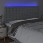 Kopfteil mit LED-Leuchten aus hellgrauem Stoff, 200 x 5 x 118/128 cm von , Kopf- und Fußteile - Ref: Foro24-3122880, Preis: 1...