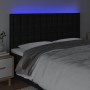 Cabecero con luces LED tela negro 200x5x118/128 cm de , Cabeceros y pies de cama - Ref: Foro24-3122882, Precio: 120,13 €, Des...