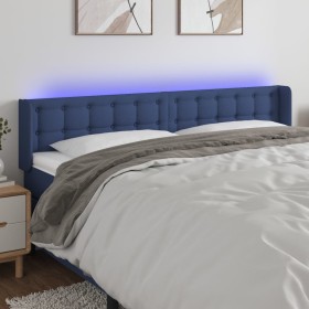 Blue fabric headboard with LED 203x16x78/88 cm by , Headboards and footboards - Ref: Foro24-3123698, Price: 83,99 €, Discount: %