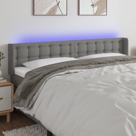 Dark gray fabric headboard with LED 203x16x78/88 cm by , Headboards and footboards - Ref: Foro24-3123693, Price: 91,99 €, Dis...