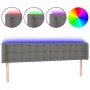 Cabecero con LED de tela gris oscuro 203x16x78/88 cm de , Cabeceros y pies de cama - Ref: Foro24-3123693, Precio: 80,02 €, De...