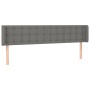 Cabecero con LED de tela gris oscuro 203x16x78/88 cm de , Cabeceros y pies de cama - Ref: Foro24-3123693, Precio: 80,02 €, De...