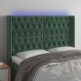 Dark green velvet LED headboard 147x16x118/128 cm by , Headboards and footboards - Ref: Foro24-3124435, Price: 165,75 €, Disc...