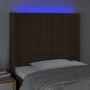 Cabecero con LED de tela marrón oscuro 103x16x118/128 cm de , Cabeceros y pies de cama - Ref: Foro24-3124475, Precio: 88,99 €...