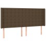 Headboard with LED in dark brown fabric 203x16x118/128 cm by , Headboards and footboards - Ref: Foro24-3124507, Price: 153,99...