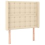 Cream fabric headboard with LED 83x16x118/128 cm by , Headboards and footboards - Ref: Foro24-3124461, Price: 83,01 €, Discou...