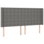 Dark gray fabric headboard with LED 203x16x118/128 cm by , Headboards and footboards - Ref: Foro24-3124505, Price: 132,39 €, ...