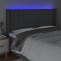 Dunkelgraues Stoffkopfteil mit LED 203x16x118/128 cm von , Kopf- und Fußteile - Ref: Foro24-3124505, Preis: 132,39 €, Rabatt: %