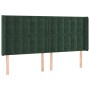 Dark green velvet LED headboard 183x16x118/128 cm by , Headboards and footboards - Ref: Foro24-3124545, Price: 158,64 €, Disc...