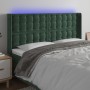 Dark green velvet headboard with LED 203x16x118/128 cm by , Headboards and footboards - Ref: Foro24-3124551, Price: 152,99 €,...