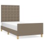 Bed frame with headboard in taupe gray fabric 80x200 cm by , Beds and slatted bases - Ref: Foro24-3125337, Price: 159,27 €, D...