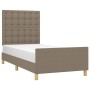 Bed frame with headboard in taupe gray fabric 80x200 cm by , Beds and slatted bases - Ref: Foro24-3125337, Price: 159,27 €, D...