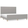 Bed frame with headboard light gray fabric 160x200 cm by , Beds and slatted bases - Ref: Foro24-3125389, Price: 222,88 €, Dis...