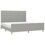 Bed frame with headboard light gray fabric 160x200 cm by , Beds and slatted bases - Ref: Foro24-3125389, Price: 222,88 €, Dis...