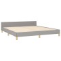 Bed frame with headboard light gray fabric 160x200 cm by , Beds and slatted bases - Ref: Foro24-3125389, Price: 222,88 €, Dis...