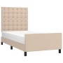 Cappuccino synthetic leather headboard bed frame 90x190 cm by , Beds and slatted bases - Ref: Foro24-3125548, Price: 162,81 €...