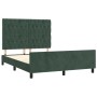 Estructura cama con cabecero terciopelo verde oscuro 140x200 cm de , Camas y somieres - Ref: Foro24-3125943, Precio: 278,25 €...