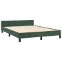 Estructura cama con cabecero terciopelo verde oscuro 140x200 cm de , Camas y somieres - Ref: Foro24-3125943, Precio: 278,25 €...