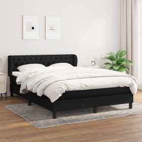 Box spring bed with black fabric mattress 140x190 cm by , Beds and slatted bases - Ref: Foro24-3126479, Price: 446,99 €, Disc...