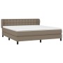 Box spring bed with taupe gray fabric mattress 160x200 cm by , Beds and slatted bases - Ref: Foro24-3126577, Price: 512,86 €,...